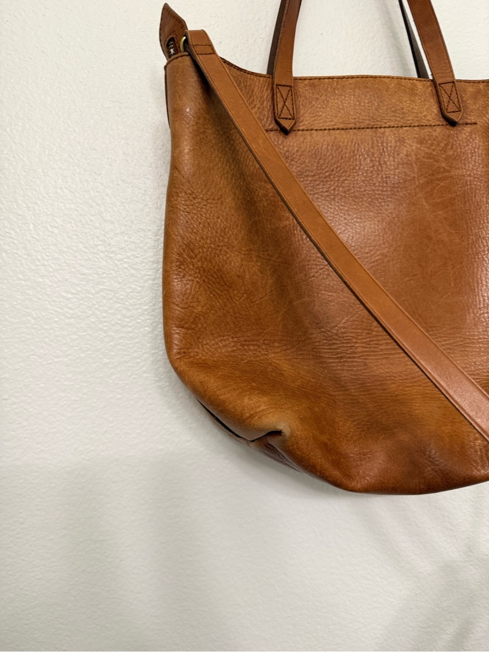Leather Tote Bag in Cognac Brown - Picture 5 of 7